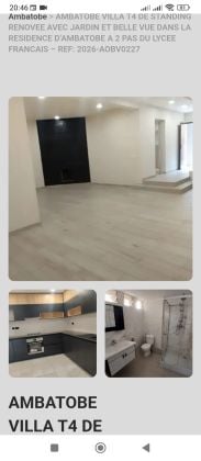AMBATOBE GRANDE VILLA MODERNE T5 SEMI MEUBLÉ AVEC JARDIN - BELLE ...