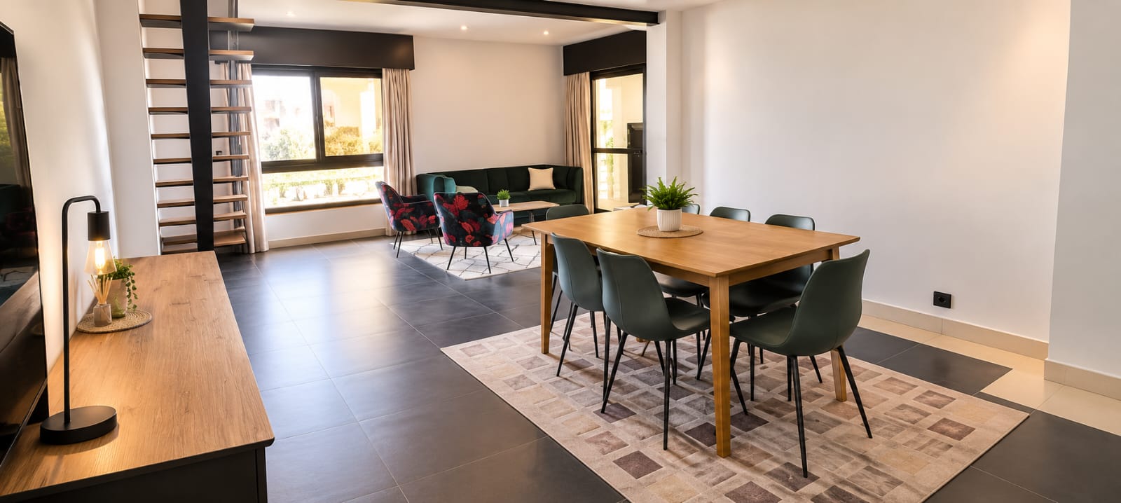 IVANDRY FURNISHED 4-ROOM DUPLEX WITH GENERATOR – ACTIVITIES – BEAUTIFUL VIEW OF LAKE MASAY IN A RESIDENCE 1 MINUTE FROM INTERNATIONAL SCHOOLS